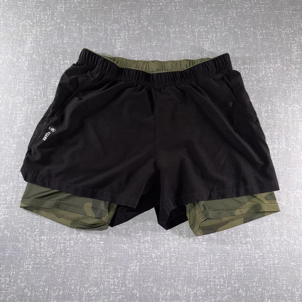 Roark Shorts Mens 33 Black Run Amok 2-in-1 Lined Camo 6 Inseam Athletic Running